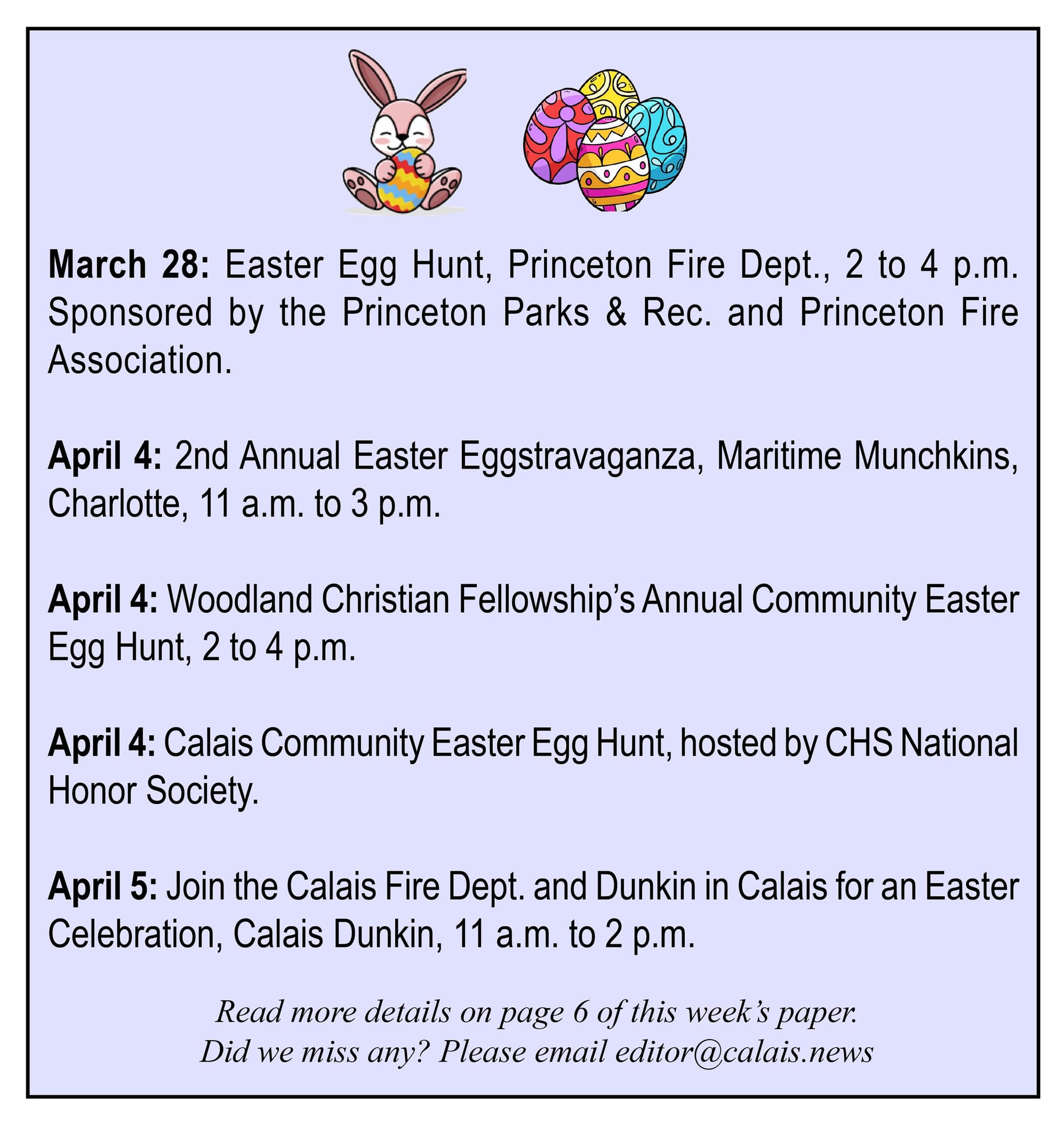 Area Easter Egg Hunts